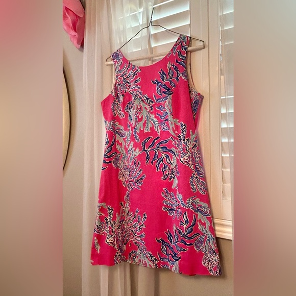 Lilly Pulitzer Cathy Shift Dress Samba Coral Print Size 8 - Picture 9 of 13